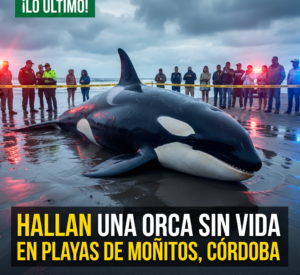 Hallan una orca sin vida en playas de Moñitos, Córdoba